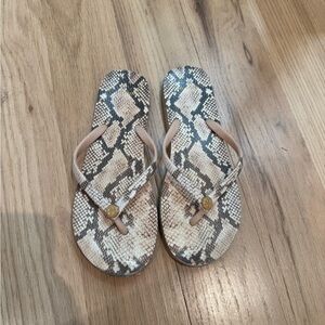 Tory Burch Snakeskin Flip Flops